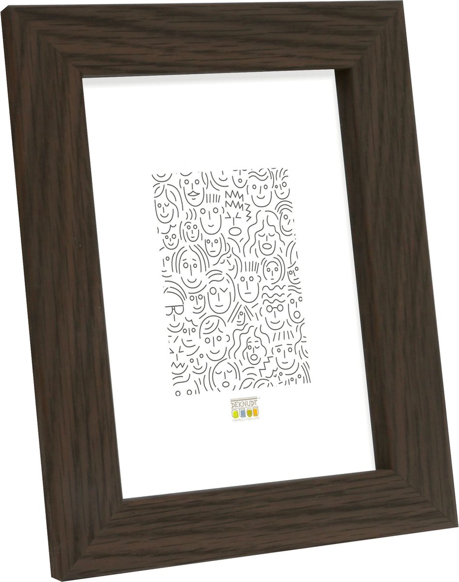 Deknudt Frames fotolijst S49BH2 - bruine houtkleur - foto 20x20 cm