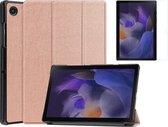 Case2go - Tablet Hoes & Screenprotector geschikt voor Samsung Galaxy Tab A8 (2022 & 2021) - 10.5 inch - Tri-Fold Book Case - Rosé Goud