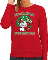 Foute Kersttrui / sweater - bier drinkende Santa - niks HO HO HO doordrinken - rood voor dames - kerstkleding / kerst outfit XL