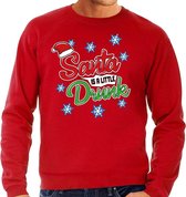 Foute Kersttrui / sweater - Santa is a little drunk - rood voor heren - kerstkleding / kerst outfit L