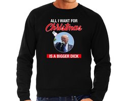 Trump All I want for Christmas foute Kerst trui - zwart - heren - Kerst sweater / Kerst outfit L