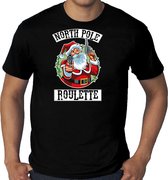 Grote maten fout Kerstshirt / Kerst t-shirt Northpole roulette zwart voor heren - Kerstkleding / Christmas outfit XXXL