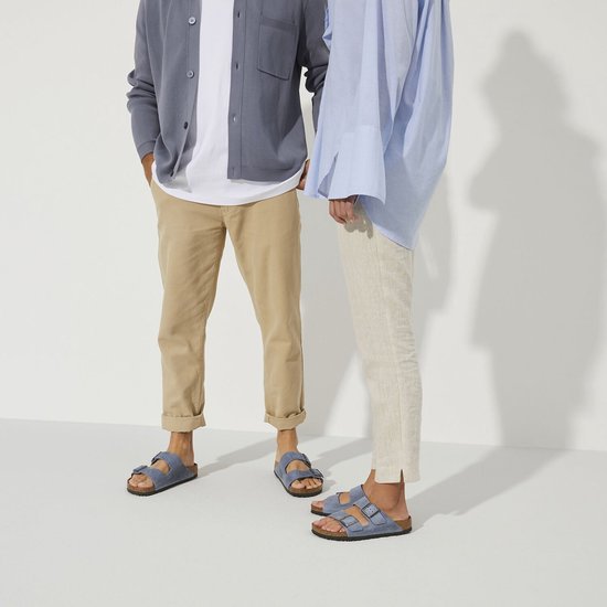Slippers Birkenstock Arizona Dusty Blue Coupe étroite | Bleu | Nubuck | Taille 43