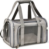Polaza®️ Dog Bag - Pet Carrier Bag - Sac de voyage pour chien - Pet Carrier - Pour Chiens , Chats et rongeurs - Respectueux des animaux - 52x25x35cm - Grijs