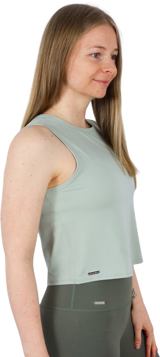 Sporttop Dames - Fitness Top - Lively Collection - Croptop leger groen - M- Medium