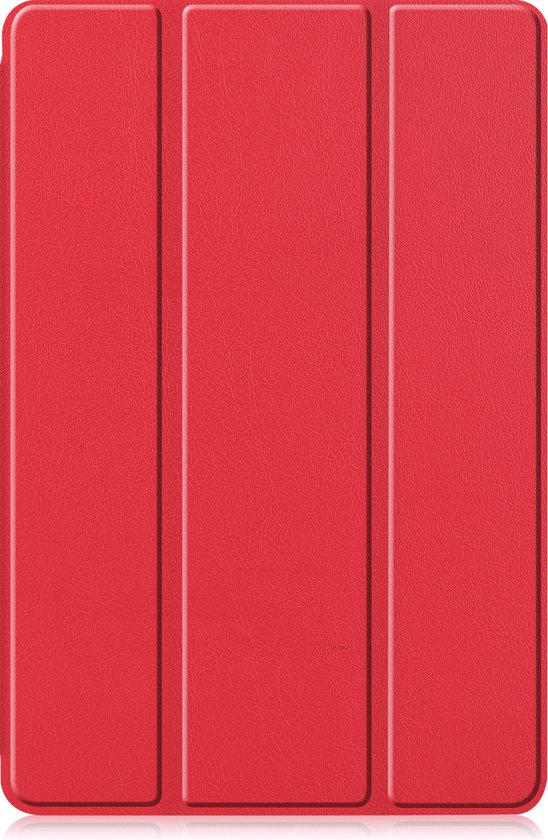 Coque pour Samsung Galaxy Tab S6 Lite (2022) - 10,4 pouces - Étui livre à trois volets avec porte-stylet - Rouge