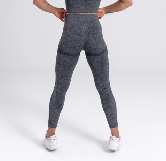 Mives® Sportlegging dames - Sportkleding dames - Sportbroek dames - Shape legging - Sportlegging dames high waist - Hardloopbroek dames - yoga legging dames - GRIJS - Maat L van Mives® — afbeelding 4