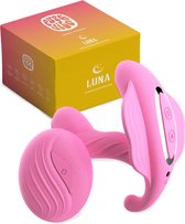 PureVibe® Luna - Clitoris Stimulator & G-spot vibrators voor vrouwen - Remote vibrator met afstandsbediening - roze