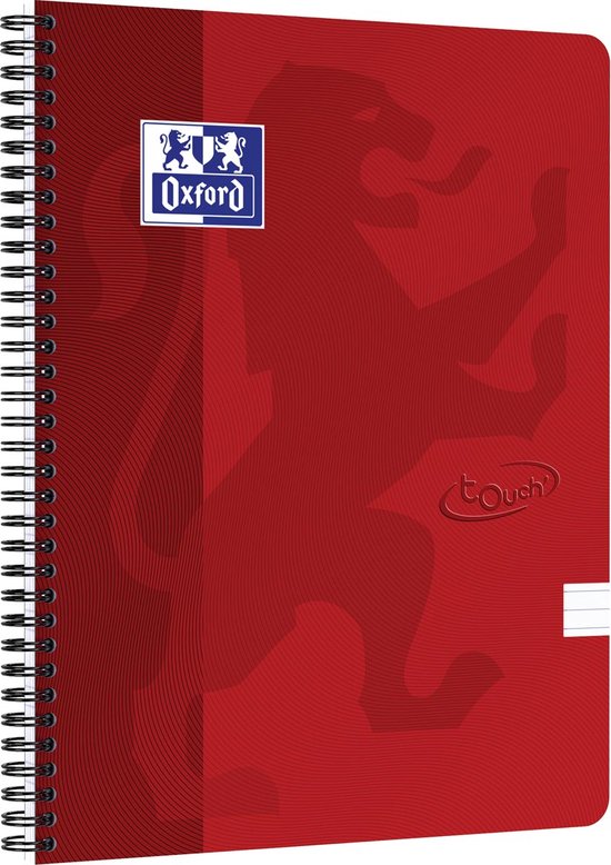 Oxford BLACK N' RED cahier spiralé en carton, 140 pages ft A5