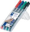 STAEDTLER Lumocolor F permanent pen - Box 4 kleuren