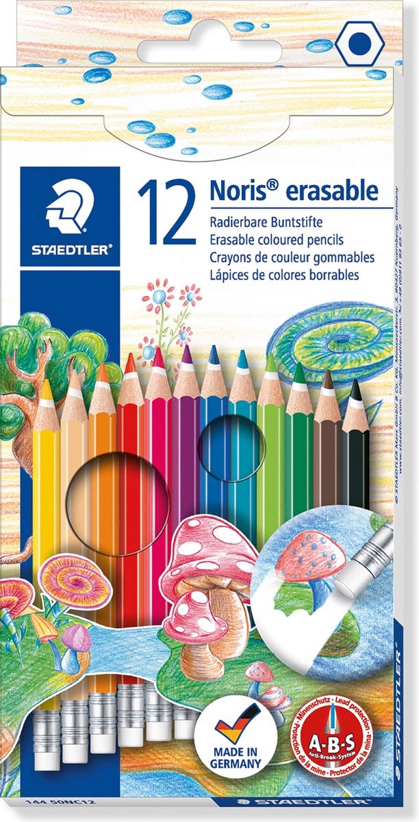 Staedtler kleurpotlood Noris Club uitgombaar 12 potloden 10 stuks