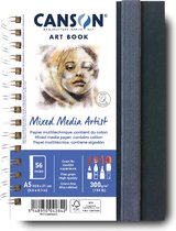 Canson Mixed Media Artist tekenboek, 28 vellen, 300 g/m², ft 14,8 x 21 cm (A5)