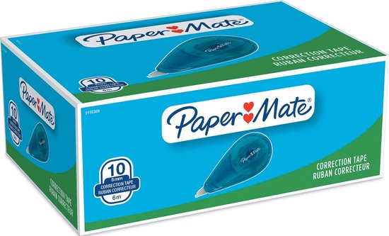 Paper Mate vloeibaar papier DryLine Mini correctietape | 5 mm x 6 mm | blauw | 10 stuks - Paper Mate