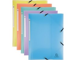 Exacompta Elastomap met 3 kleppen in polypropyleen Chromaline Pastel - A4 - Geassorteerd - 55170E