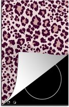 KitchenYeah® Inductie beschermer 30x52 cm - Patronen - Panter - Roze - Kookplaataccessoires - Afdekplaat voor kookplaat - Inductiebeschermer - Inductiemat - Inductieplaat mat