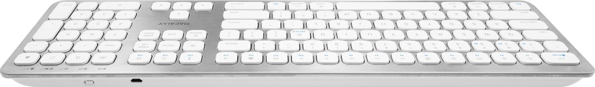 Macally BTWKEYMB dun draadloos bluetooth-toetsenbord voor Apple Mac, iPad en iPhone - U.S. English (QWERTY) - Wit/Zilverkleurig — cadeau in Gadgets - foto 8