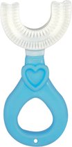 Tandenborstel voor baby en peuter - Makkelijk, veilig en hygiënisch - oplossing voor tandenpoetsen bij kinderen - BLAUW MET HARTJE