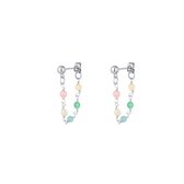 Colourful chain earrings - #summergirls collection - Yehwang - Oorbellen - One size - Zilver