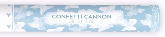 3x Canon à confettis papillons blancs 40 cm - tireur de confettis / popper de fête