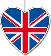 Hangdecoratie hart Engeland 28 cm - Engelse vlag EK/WK landen versiering