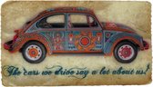 Volkswagen Kever Strijk Applicatie Vintage 14 cm / 8 cm / Orange Blauw