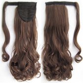 Wrap Around paardenstaart, ponytail hairextensions wavy bruin - 8#