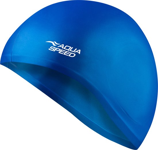 Aqua Speed Siliconen Badmuts - Zwemmuts met speciale uitsparing voor de oren - Blauw One Size