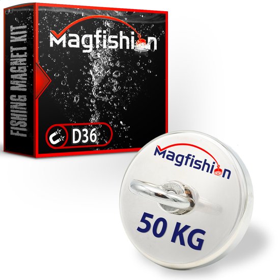 Magfishion Magneetvissen - 50 KG Trekkracht - Mini Vismagneet - Magneet...