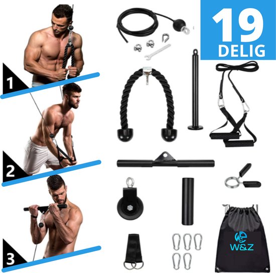 W&Z® Fitness Kabelsysteem 19-delig set -Krachtstation Thuis Sporten met | bol.com