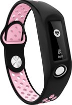 Siliconen Smartwatch bandje - Geschikt voor TomTom Touch sport bandje - zwart/roze - Strap-it Horlogeband / Polsband / Armband