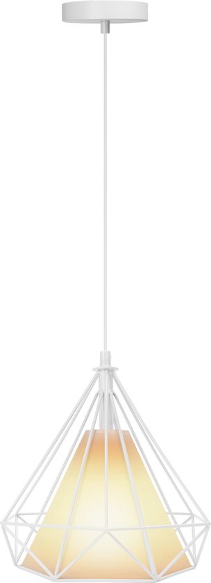 Aigostar 13A4D – Hanglampen -Retro E27 enkele kop hanglamp -60w- voor binnen – industriële – eetkamer – pendellamp – wit