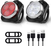 Fietsverlichting USB oplaadbaar - Waterdicht fietslamp - LED fietslampjes - Voorlicht en Achterlicht - voor fiets