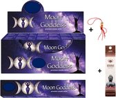 2 pakjes met 15 gram - Masala - Wierook - Wierookstokjes - Incense sticks - Moon Goddes + 5 Mini Wierookstokjes + Gelukspoppetje