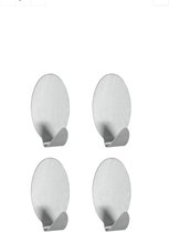 Ovale Handdoek Haakjes 4stuks - Zelfklevende Haakjes - Haakjes - RVS - Keukenhaken - Badkamerhaken - Huishoudelijke accessoires