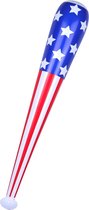 Opblaasbare USA knuppel 85 cm - Honkbalknuppel Amerikaanse vlag - Verkleed thema