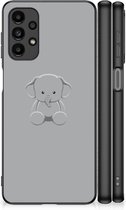 Hippe Hoesjes Geschikt voor Samsung Galaxy A13 4G Telefoonhoesje met Zwarte rand Baby Olifant