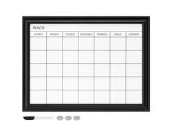 Navaris magnetisch whiteboard met weekplanner - Magneetbord inclusief marker en magneten - 60 x 45 cm - Memoboard voor 4 weken planning