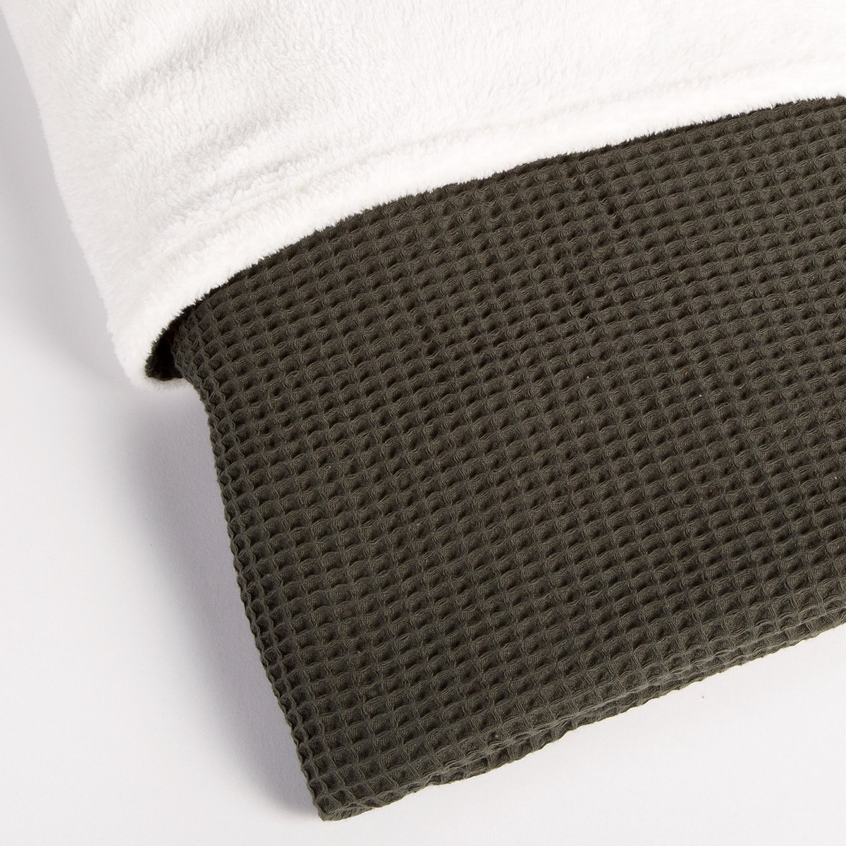 Oogappel Wafelstof Teddy Wiegdeken 75x100 cm Legergroen-Groen