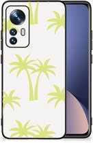 Telefoonhoesje met Naam Xiaomi 12 | 12X Silicone Case met Zwarte rand Palmtrees