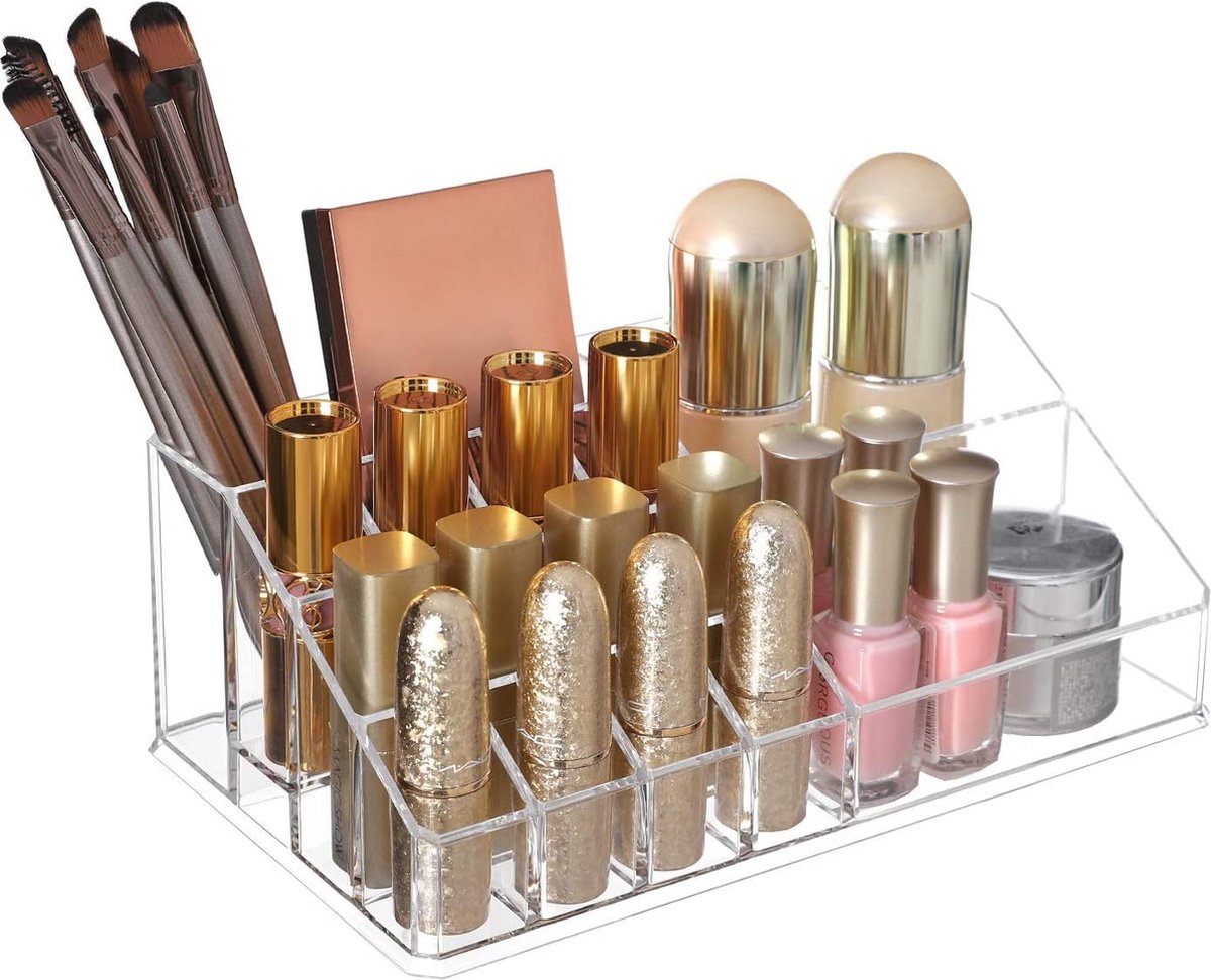 Acryl cosmetische organizer voor opslag in de badkamer in de slaapkamer van lippenstift sieraden nagellak (3 delen)