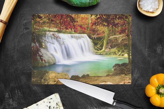 Planche à découper en Verres - 28x20 - Automne - Cascade - Nature - Planches à découper en Glas