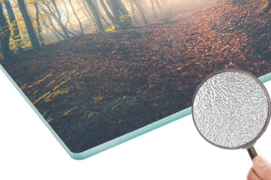 Planche à découper en Verres - 28x20 - Forêt - Brouillard - Soleil - Automne - Planches à découper en Glas