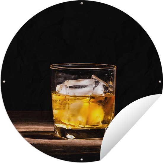 Tuincirkel Whiskey - Alcohol - Glas - 60x60 cm - Ronde Tuinposter - Buiten