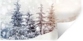 Muurstickers - Sticker Folie - Boom - Sneeuw - Winter - 40x20 cm - Plakfolie - Muurstickers Kinderkamer - Zelfklevend Behang - Zelfklevend behangpapier - Stickerfolie