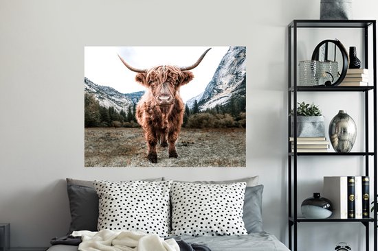 Stickers muraux - Highlander écossais - Berg - Animaux - 120x90 cm - Film Adhésif