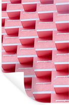 Muurstickers - Sticker Folie - Roze - Balkon - Zomer - Architectuur - 80x120 cm - Plakfolie - Muurstickers Kinderkamer - Zelfklevend Behang - Zelfklevend behangpapier - Stickerfolie