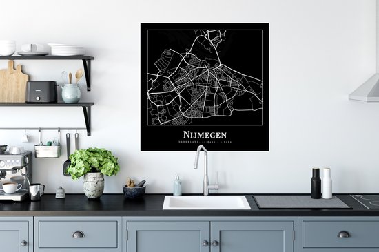 Stickers muraux - Carte - Nimègue - Plan de la ville - Carte - 80x80 cm - Feuille adhésive