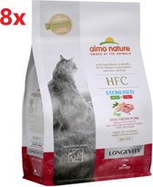 Almo Nature HFC - Croquettes pour Chats - Porc Senior Stérilisé - 8x1,2kg