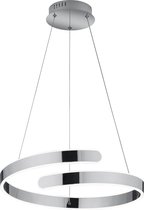 LED Hanglamp - Hangverlichting - Trion Prigon - 37W - Natuurlijk Wit 4000K - Dimbaar - Rond - Glans Chroom - Aluminium