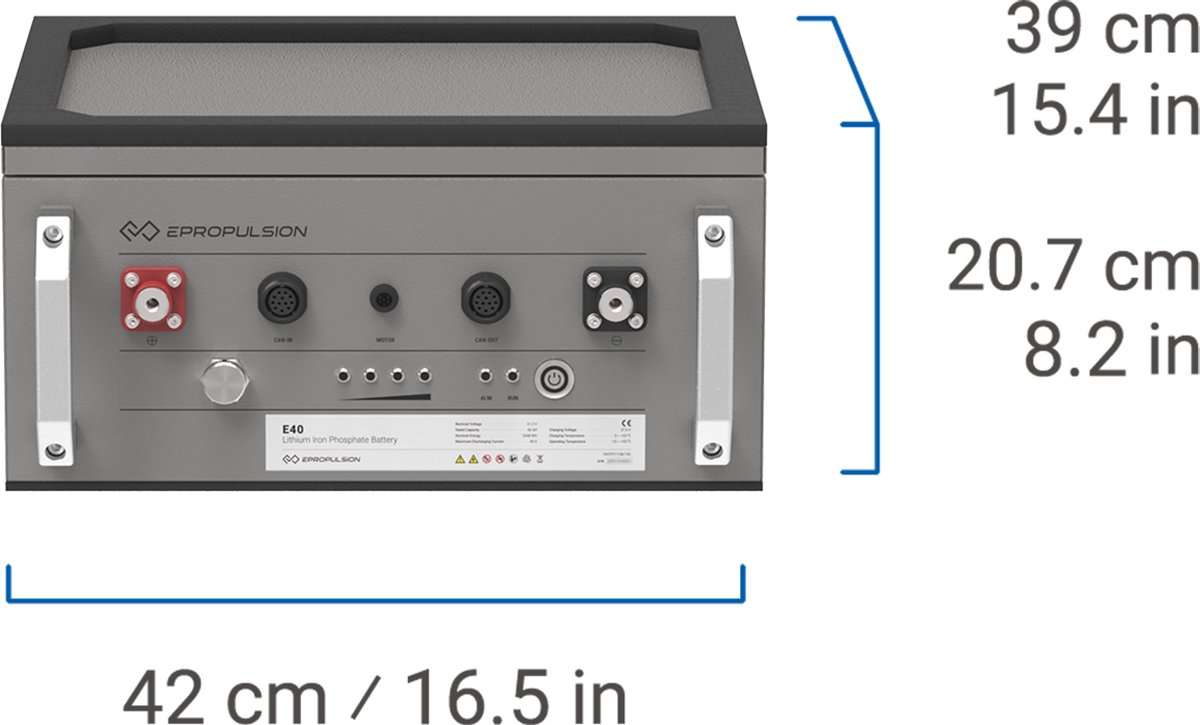 ePropulsion E40 LiFePO4 Accu 2048Wh 48V 40Ah waterbestendig